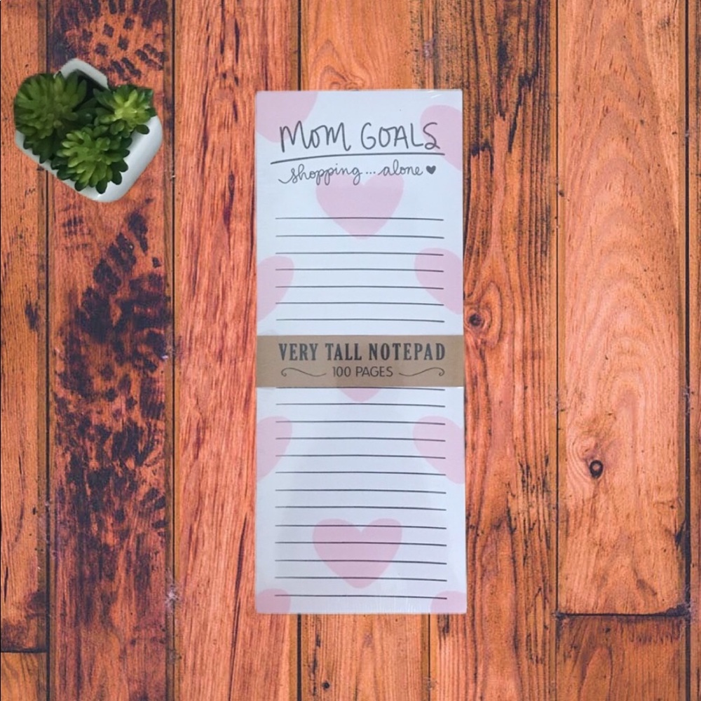 Tall Note Pad “Mom Goals” Shopping List